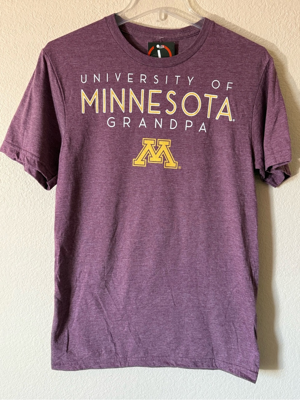 Image One Minnesota Golden Gophers Grandpa T-Shirt Purple Gold White Sz S